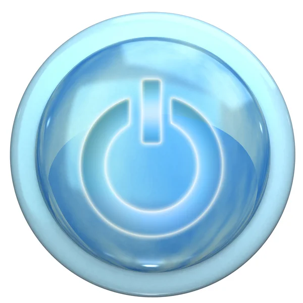 Botão de energia azul — Fotografia de Stock