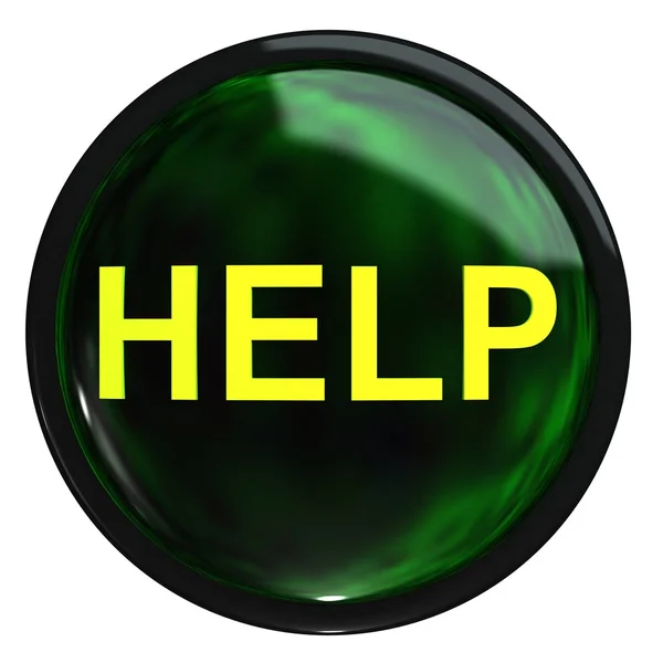 El botón verde ayuda — Foto de Stock