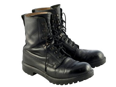 Black British Army Issue Combat Boots clipart