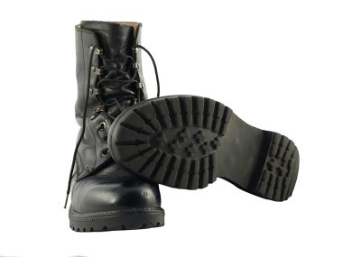 A pair of Black Britsh Army Issue Combat Boots clipart