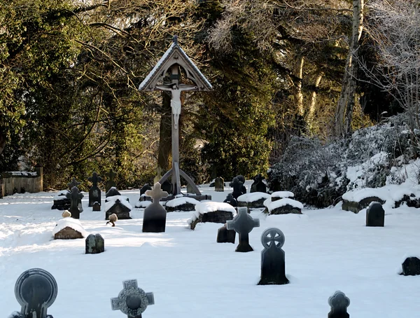 A Snow Covered Graveyard — Stock Photo, Image