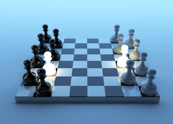 Game in a pawn. Business strategy. 3D illustration — Stock Photo, Image