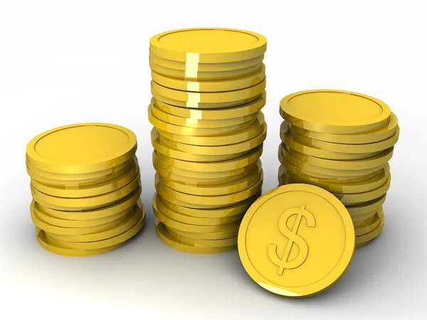 Złote monety 3d — Zdjęcie stockowe
