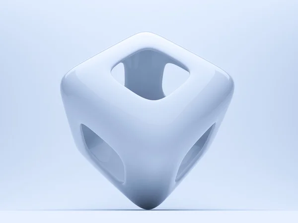 Cubo abstracto sobre fondo azul. ilustración 3d —  Fotos de Stock
