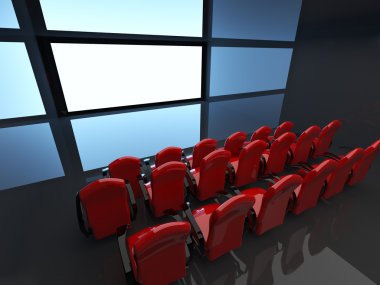 boş sinema salonu. 3D iç