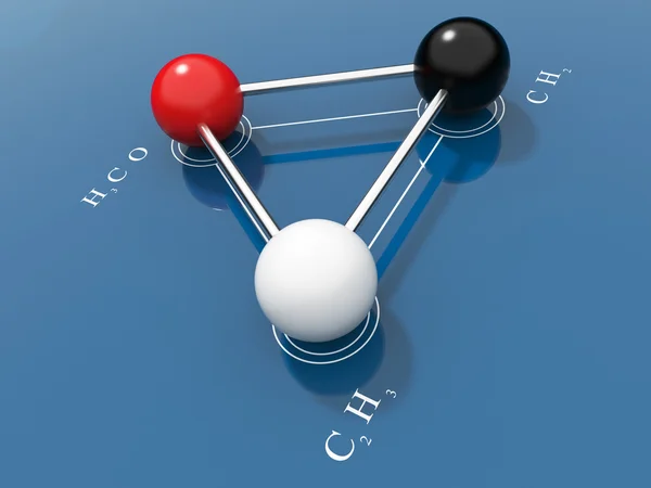 Formule chimique 3D. Sur fond bleu — Photo