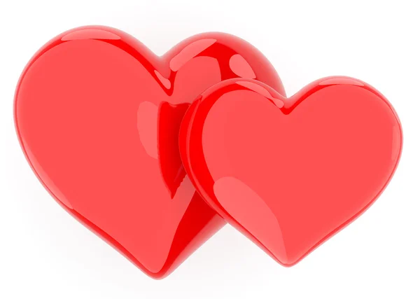 Dvě srdce. Láska. ilustrace izolované na bílém pozadí — Stock fotografie