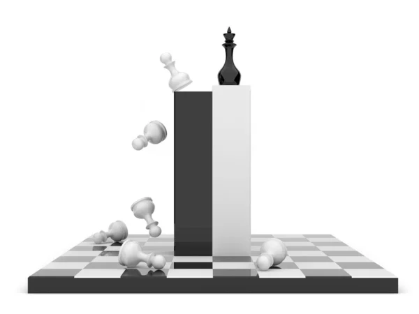 Chess 3D. Stratégie d'entreprise.Isolé sur fond blanc — Photo
