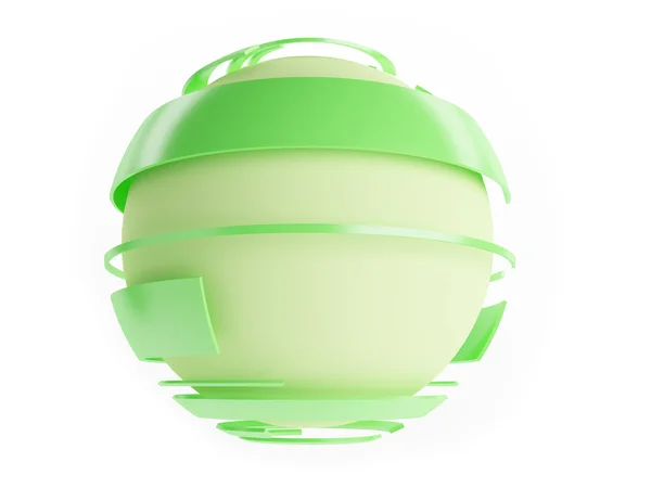 stock image Sphere green coloring, on the isolated background