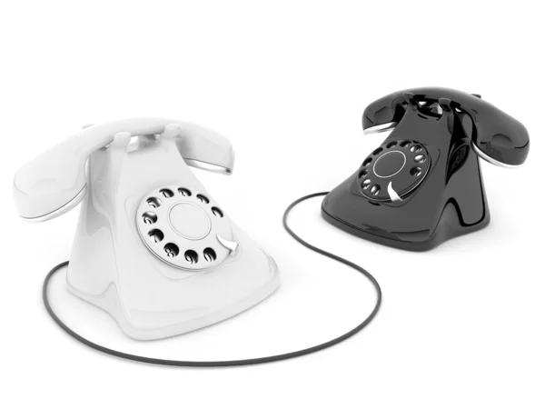 旧的电话。在白色背景上的 3d 图 — 图库照片