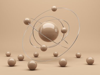 Spheres 3d. Interaction concept. Abstract background clipart