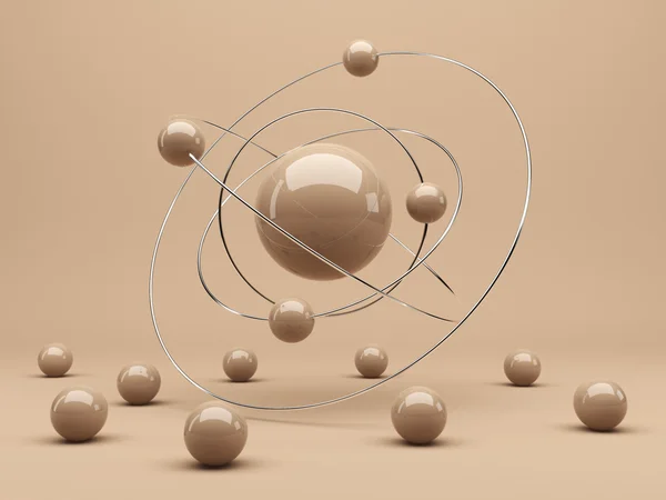 Spheres 3d. Interaction concept. Abstract background — Stock Photo, Image