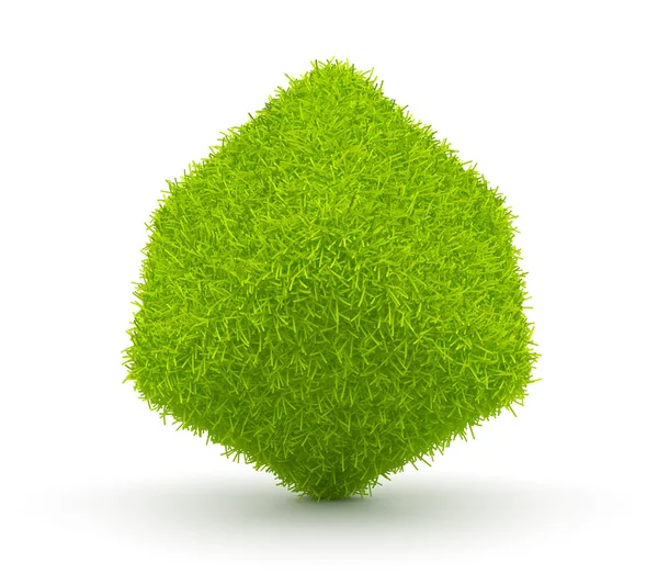 Abstracto cubo verde de hierba 3D. Concepto medioambiental. Aislado —  Fotos de Stock