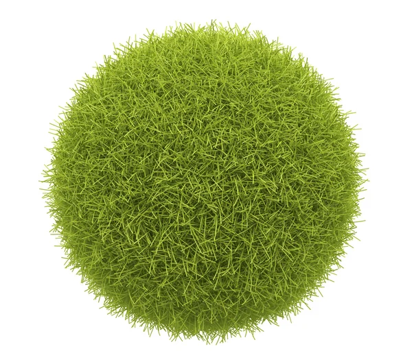 Abstract green sphere of grass 3D. Environment concept. Isolate — Stock Photo, Image