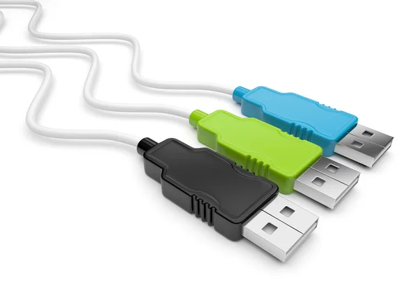 USB flash sürücüyü 3d. Transferi veri kavramı; Beyaz izole — Stok fotoğraf