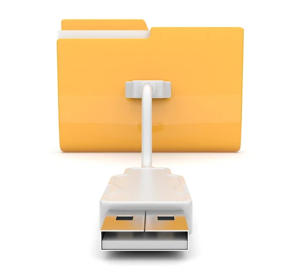 USB flash drive 3D. Transfer data concept; Isolated on white — Stock Photo, Image