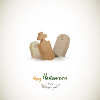 Three Lonely Halloween Graves clipart