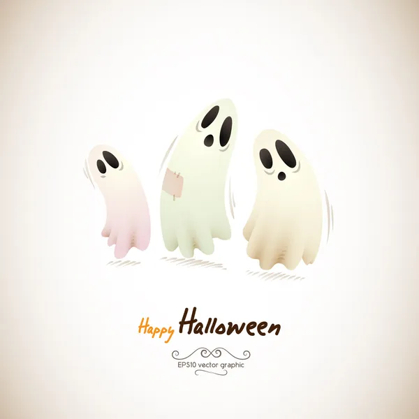 Joyeux fantômes Halloween — Image vectorielle