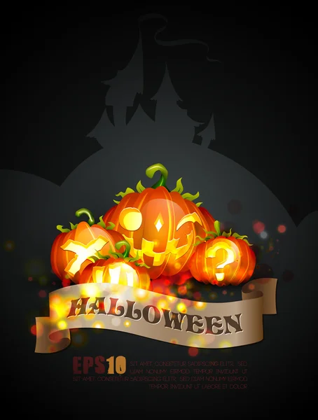 Affiche Halloween XoObjets Séparés sur les couches nommées en conséquence — Image vectorielle