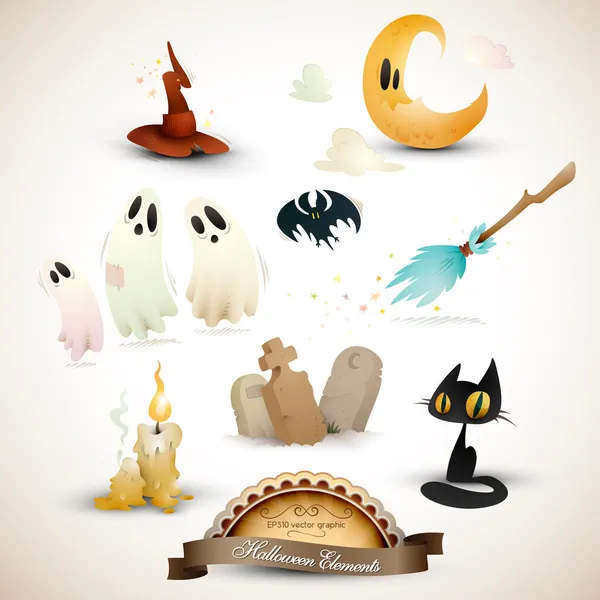 Ensemble d'éléments Halloween — Image vectorielle