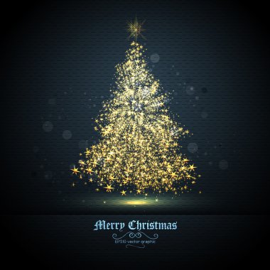 Tree of Glittering Golden Stars clipart