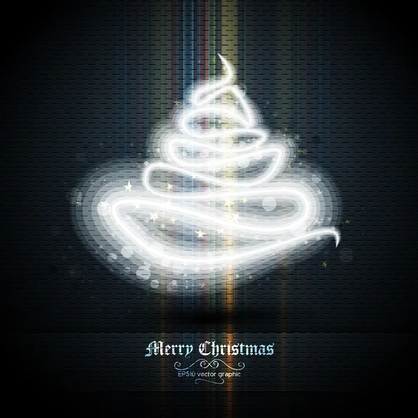 Noel ağacı ışıkları ile tebrik kartı — Stok Vektör
