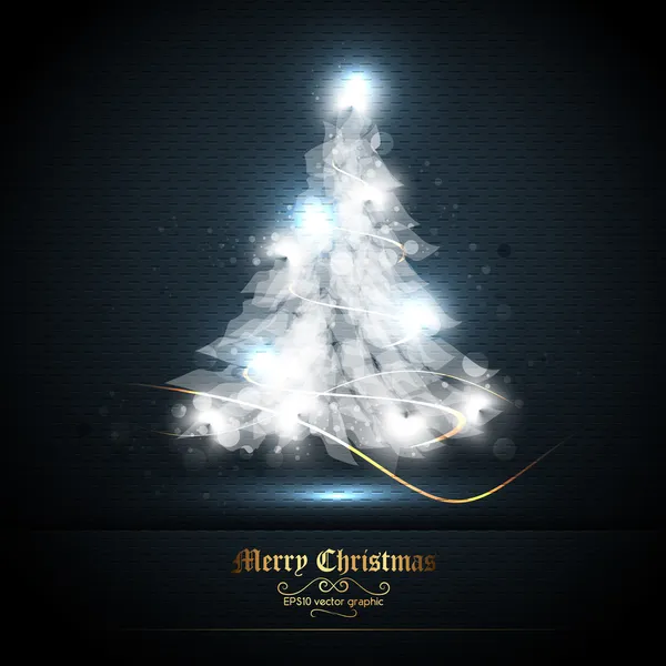 Weihnachtsgrußkarte mit Lichterbaum — Stockvektor