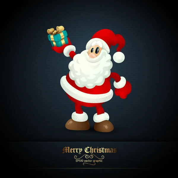 Weihnachtsmann mit Geschenk — Stockvektor