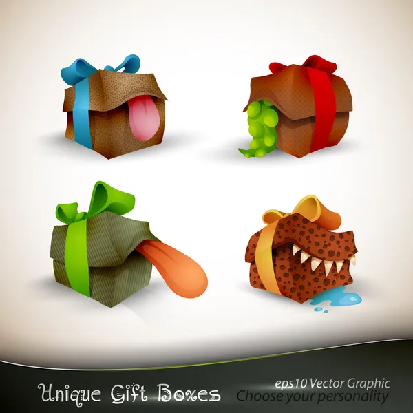 Cadeaux de Noël avec personnalité — Image vectorielle
