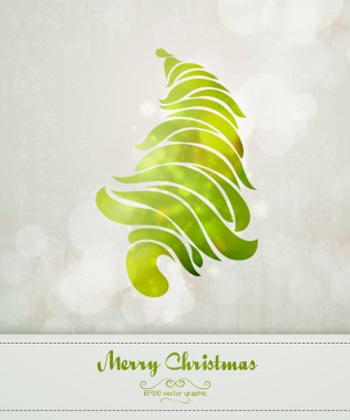 Vintage Greeting with Abstract Christmas Tree clipart