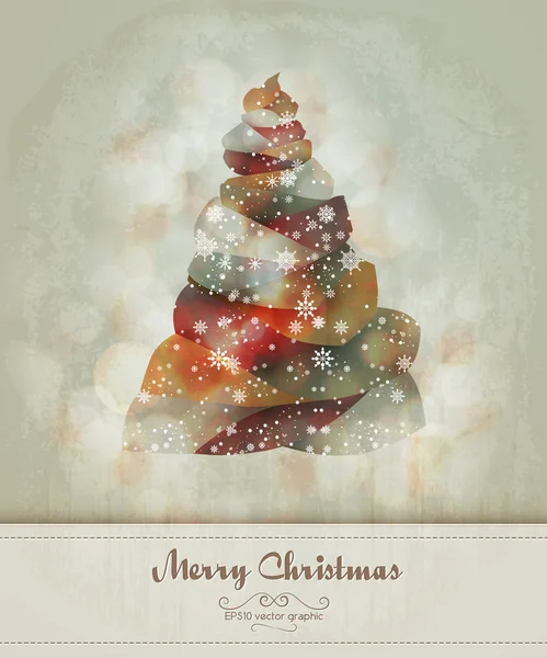 与抽象的圣诞树复古问候语 — 图库矢量图片
