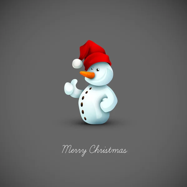 Boneco de neve feliz com Papai Noel — Vetor de Stock