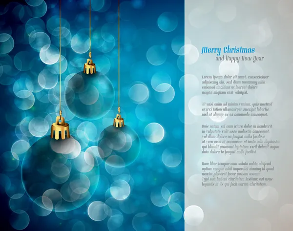 Karácsonyi fények és a gömbök | Versek köszöntése — Stock Vector
