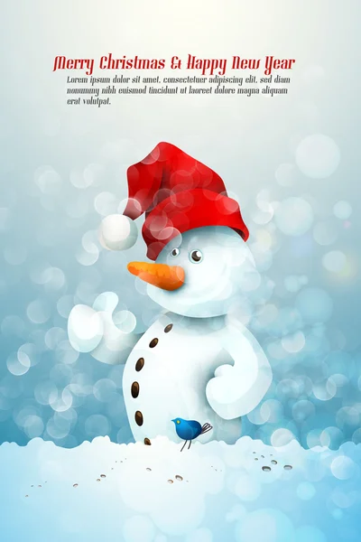 Snowman with Santa — Stock Vector