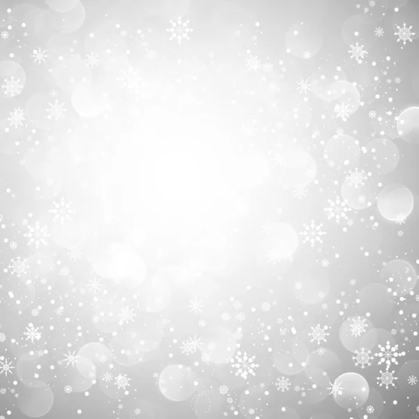 Silver Snowflake Christmas Background — Stock Vector