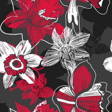 Narcissus pattern clipart