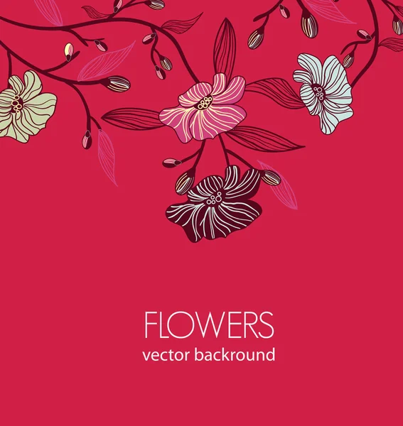 Röda blommor — Stock vektor