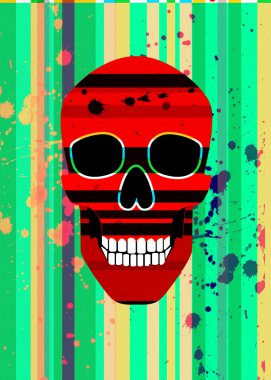 Red scull clipart