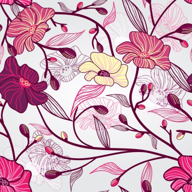 Pink flowers clipart