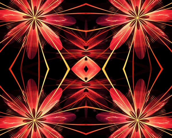 Абстрактный красный фрактальный фон — стоковое фото