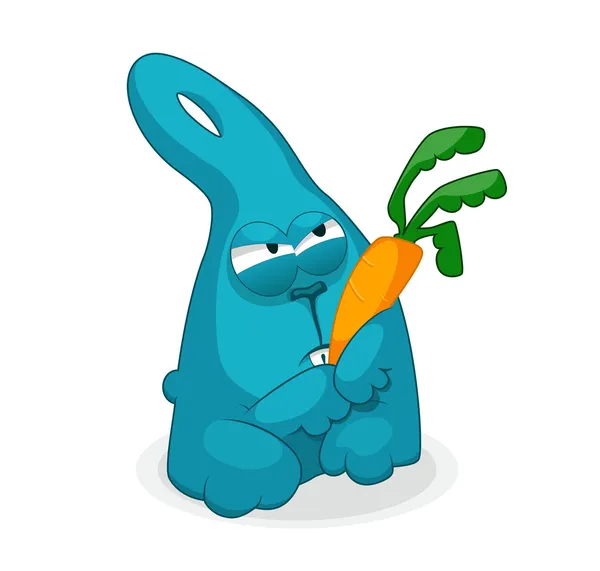 Vector illustration of rabbit with carrot — Stock Vector