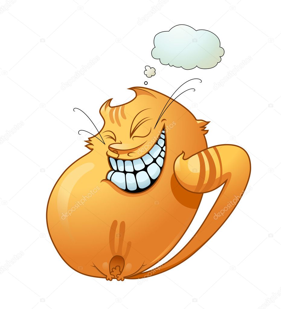 Vector illustration of smiling cat