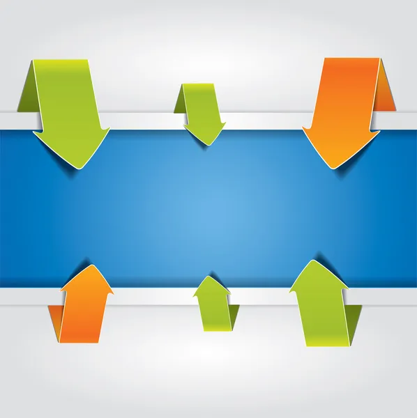 Kleurrijke vector achtergrond samenstelling met pijlen en banner — Stockvector