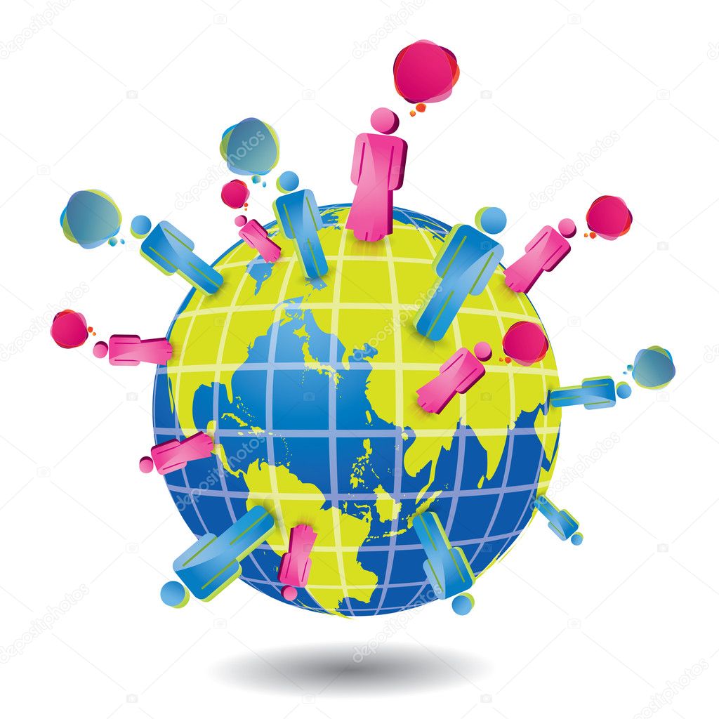 Social network / communication vector concept with