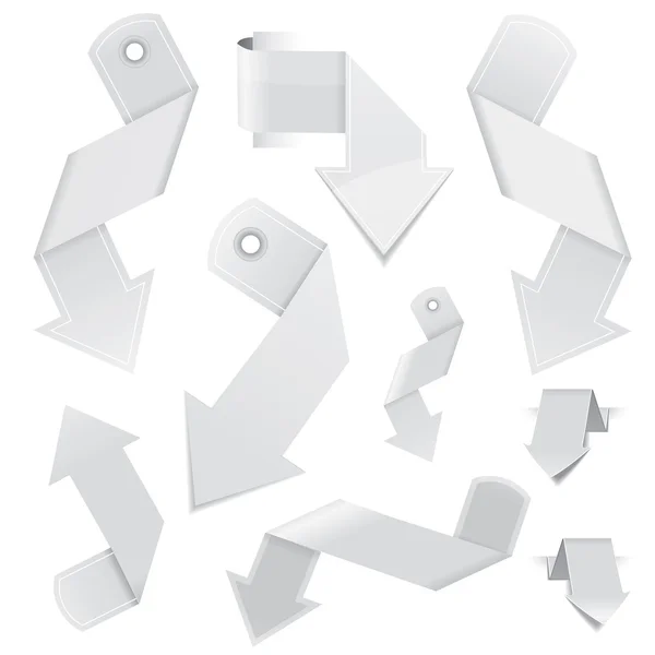 Flechas vectoriales Origami — Vector de stock