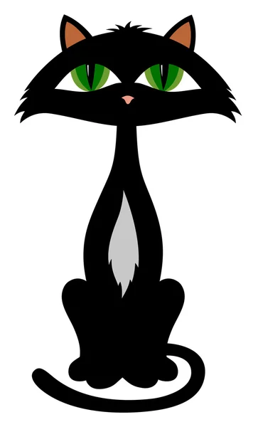 Gato negro — Vector de stock
