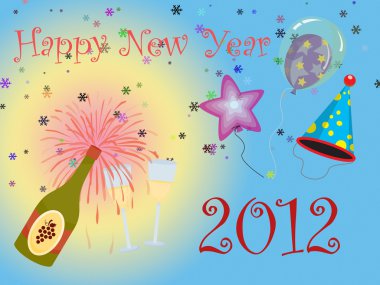 mutlu yeni yıl 2012 illüstrasyon