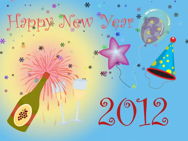 Gelukkig nieuw jaar 2012 illustratie — Stockfoto