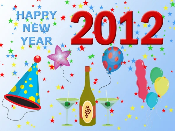 Mutlu yeni yıl 2012 illüstrasyon — Stok fotoğraf