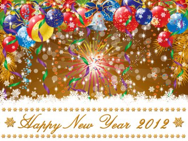 mutlu yeni yıl 2012 illüstrasyon